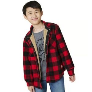 NEW NWT Boys Sz Medium Buffalo Plaid Shacket & Gray Shirt 2 Pc Set WEATHERPROOF